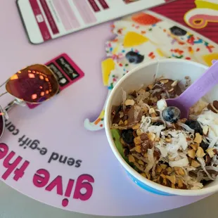a bowl of frozen yogurt