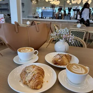 Vanilla lattes and almond croissants