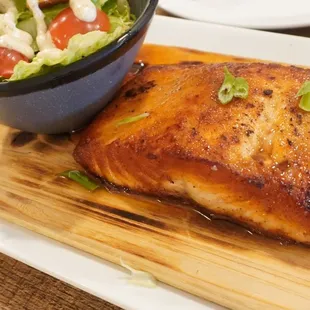 Salmon with a side salad
