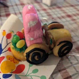 Easter treat! Nilla wafers, twinkie, peep, pretzel and jelly beans