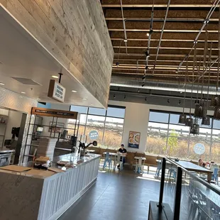 the inside of a restaurant