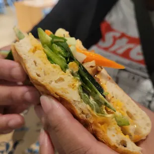 Ban mi sandwich was gidd and had a lil spice to it just like it should and the bread was soft.