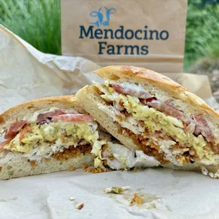 The "not so fried" chicken sandwich on ciabatta bread