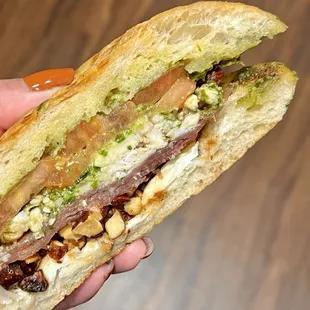 Prosciutto &amp; Chicken Sandwich | It's the chicken, prosciutto, pesto, and thick slices of fresh mozzarella for me.