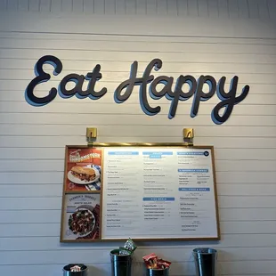 Menu near the line to wait