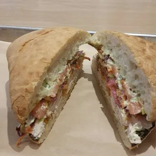 "Not So Fried" Chicken Sandwich - Salad Style!