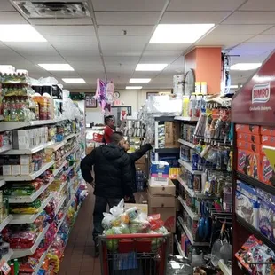 a man shopping in a grocery store