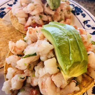 Tostada de Ceviche de Camaron