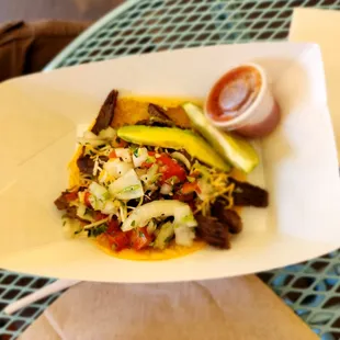 a plate of food on a table