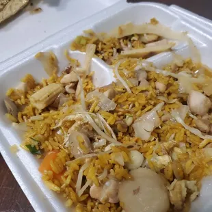 a close up of a takeout container