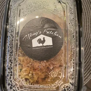 a plastic container of food