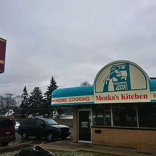 the front of the restaurant