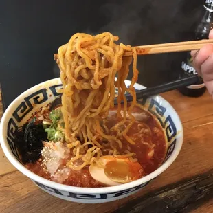Spicy Shoyu Ramen, piping hot!