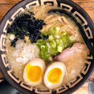 Shoyu ramen with added egg