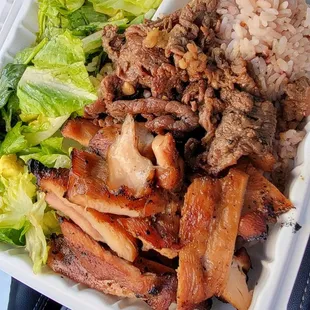 Combo chicken and beef plate