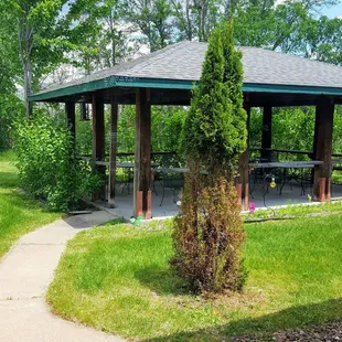 Outdoor seating on the patio