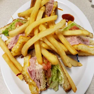 a plate of french fries