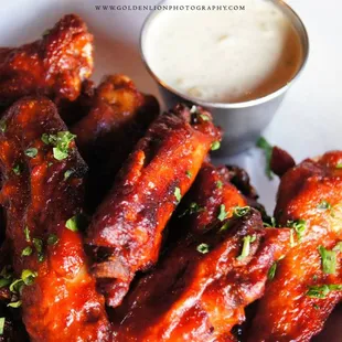 Chipotle Wings with Peppercorn Ranch.