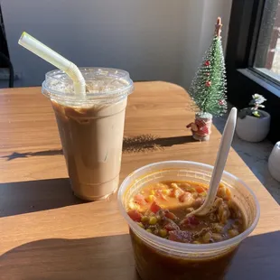 Taco soup and peppermint mocha