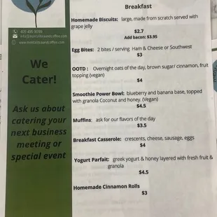 Food menu
