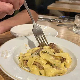 Small portion of pasta