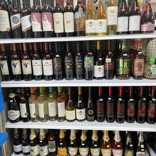 a variety of alcohol bottles