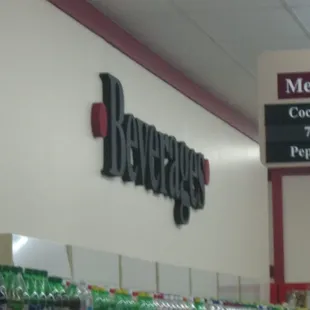 a sign in a grocery store
