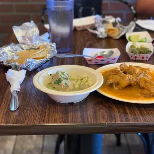 pozole verde and costillitas and the diy sides.