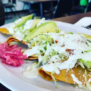 a plate of mexican food