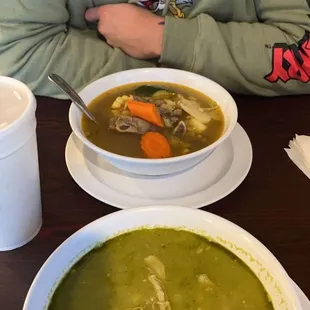 a bowl of soup and a bowl of soup