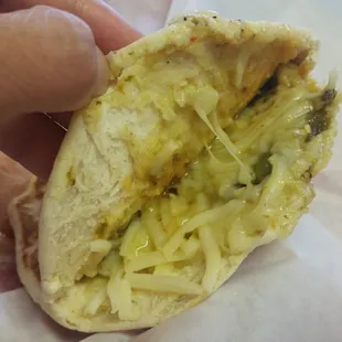 Inside Gordita rajas.  Handmade.  3.5/5