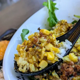 Curry Rice Bowl with Poached Egg: too salty, not recommended.