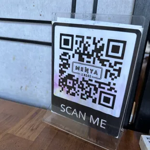 QR code for menu