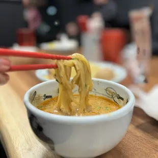 Noodles dipped in HYBRID TSUKEMEN