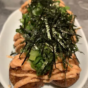 Takoyaki with menkai sauce