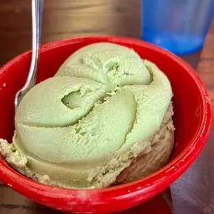 a bowl of ice cream