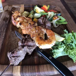 grilled steak and vegetables