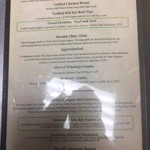 menu