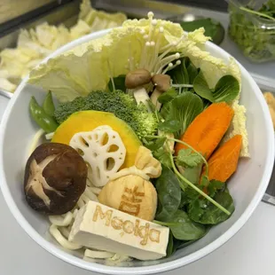 The veggie bowl comes with any meat selection