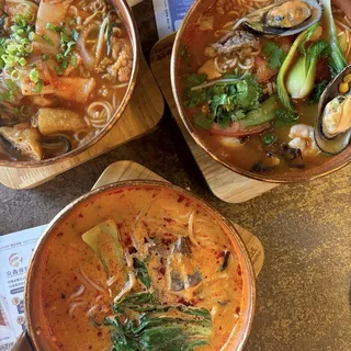 Kimchi and Sliced Beef Rice Noodles