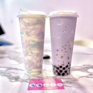 meow tea special and taro slush