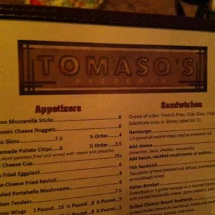 menu