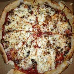 Deep dish mushrooms and onions for take-out