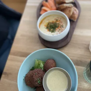 Falafel and hummus