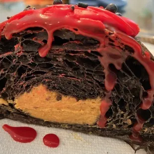 chocolate croissnt with pumpkin cream