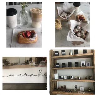 Greek frappe  Lavender honey latte strawberry danish  Greek donuts