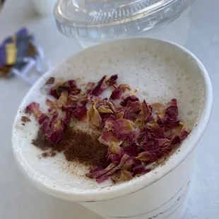 Closer view of the Golden Milk Latte, beautiful on the palate and pleasing to the eye.