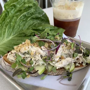 Open Faced Chicken Salad Sandwich
