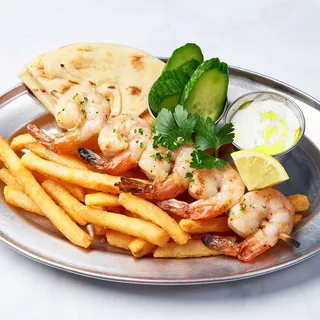 Kids Shrimp Kalamaki Plate