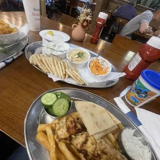 Kids Chicken Kalamaki Plate